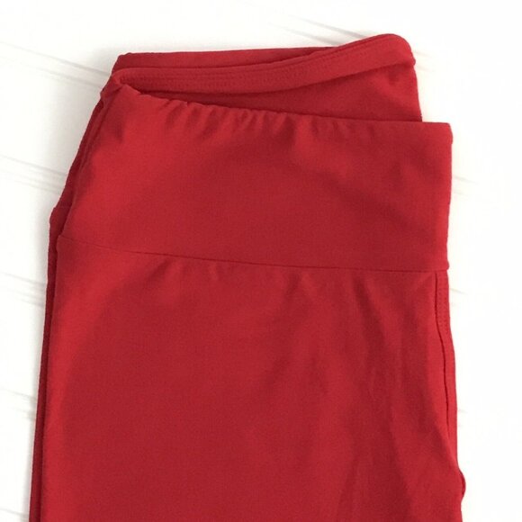 NWT LulaRoe Solid Red OS Leggings One Size New LLR NEW - Picture 2 of 3